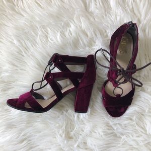 Circus by Sam Edelman velvet lace up sandal heels